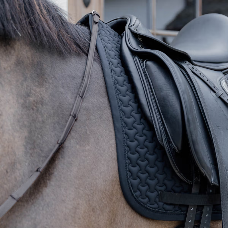 Kentucky Plaited 3D Logo Dressage Saddlepad Full - Black-1