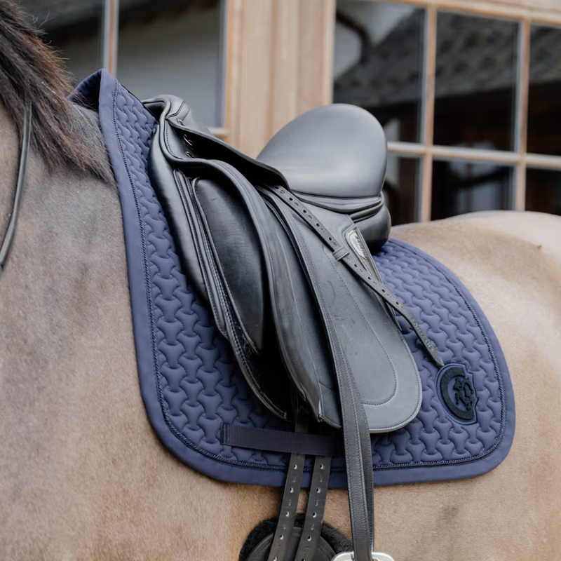 Kentucky Plaited 3D Logo Dressage Saddlepad Full - Navy-1