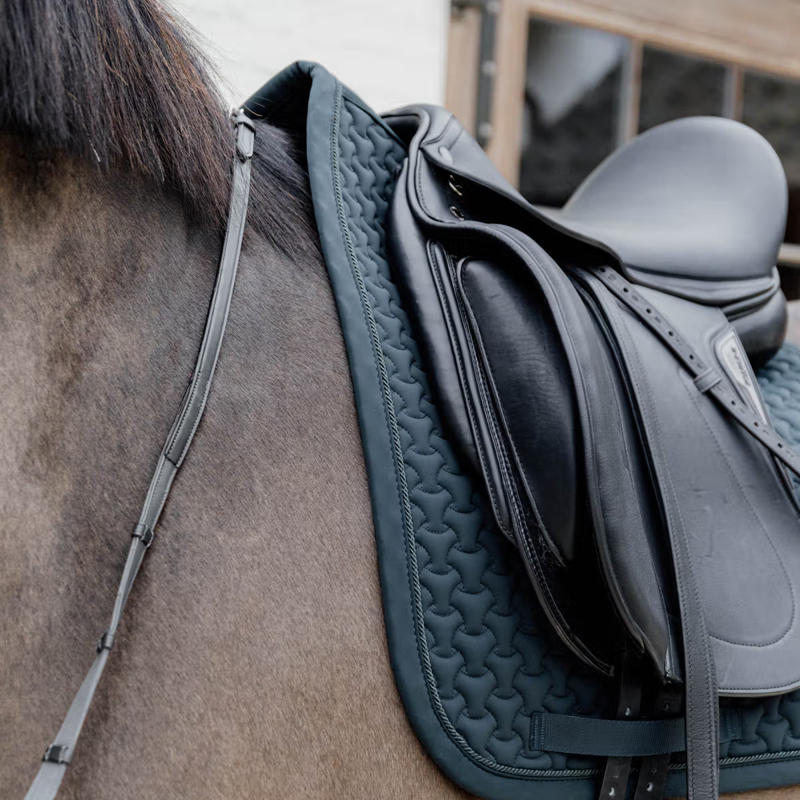 Kentucky Plaited 3D Logo Dressage Saddlepad Full - Pine Green-1