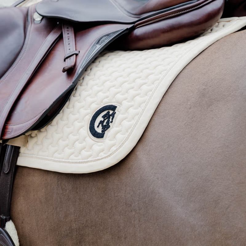 Kentucky Plaited 3D Logo Show Jumping Saddlepad Full - Beige-1