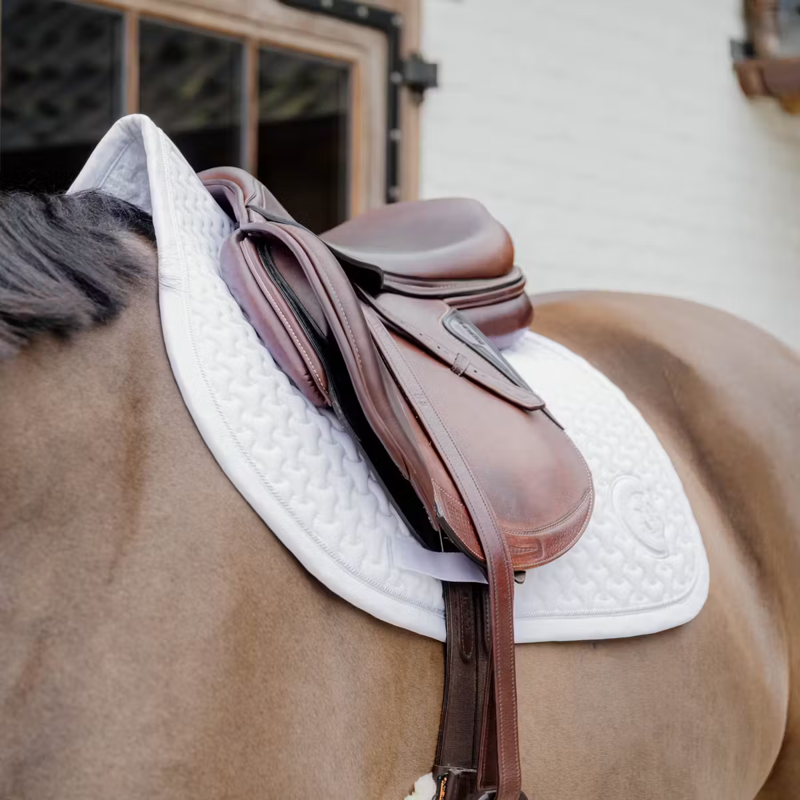 Kentucky Plaited 3D Logo Show Jumping Saddlepad Full - White-1