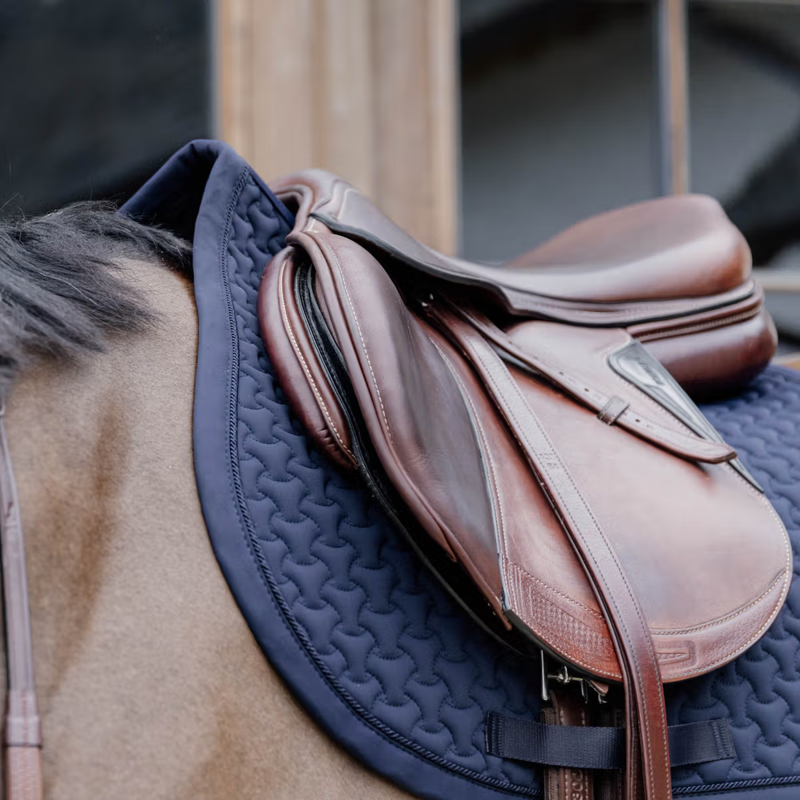Kentucky Plaited 3D Logo Show Jumping Saddlepad Full - Navy-1