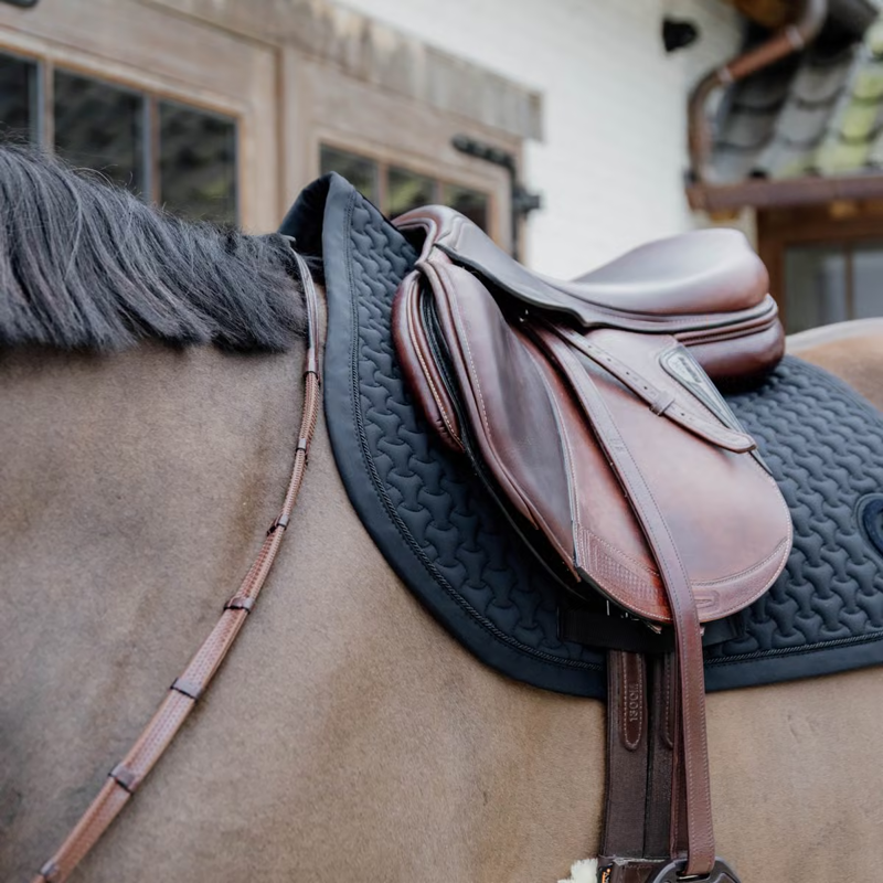 Kentucky Plaited 3D Logo Show Jumping Saddlepad Full - Black-1
