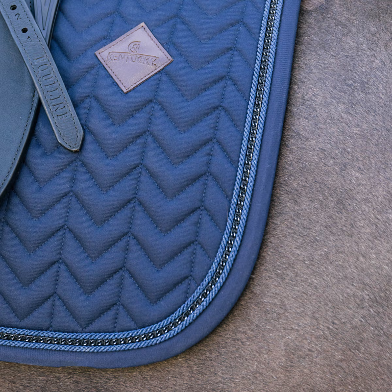 Kentucky Dressage Saddlepad with Metal Chain Full - Navy-3