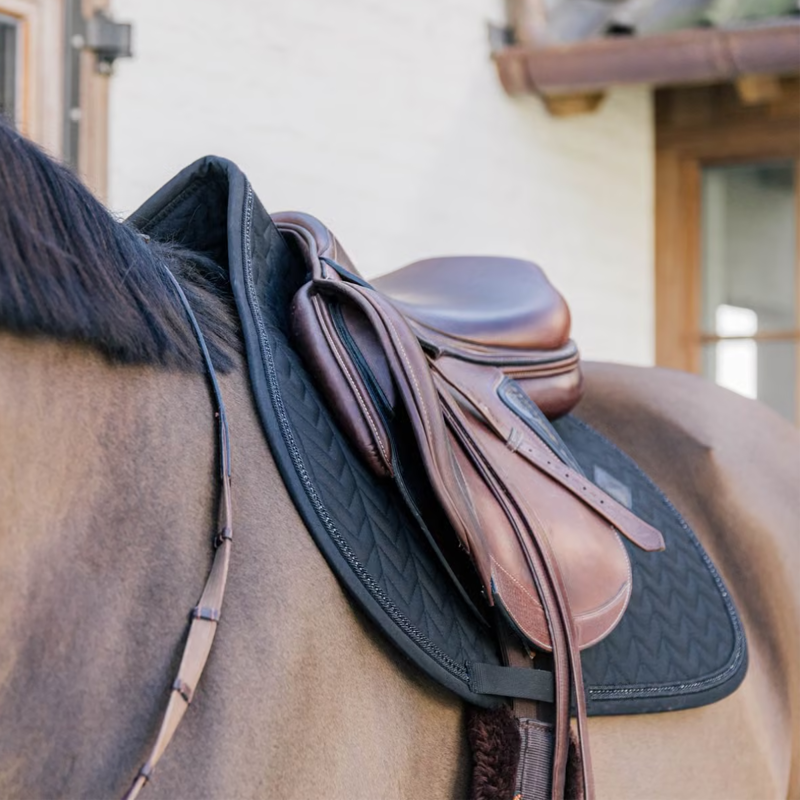 Kentucky Show Jumping Saddlepad with Metal Chain Full - Black-1