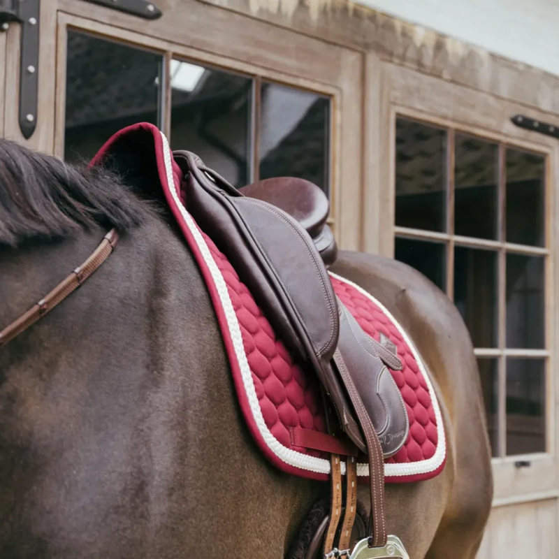 Kentucky Dressage Saddlepad with Plaited Cord Full - Bordeaux-1