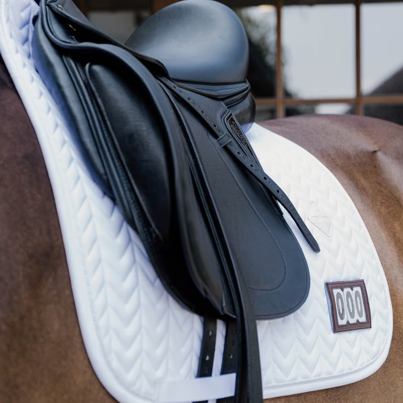 Kentucky Fishbone 2 Number Competition Dressage Saddlepad Full - White-1