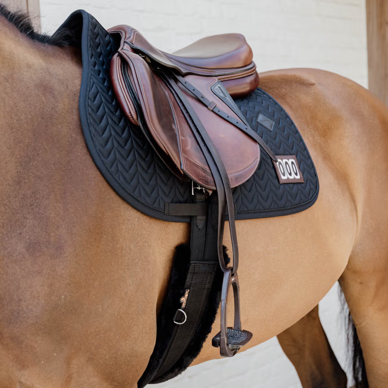 Kentucky Fishbone 2 Number Competition Show Jumping Saddlepad Full - Black-1