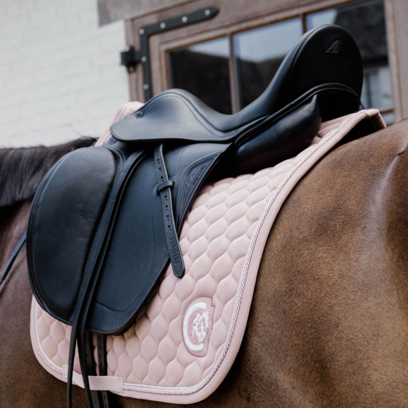 Kentucky Onion Quilt 3D Logo Dressage Saddlepad Full - Beige-1