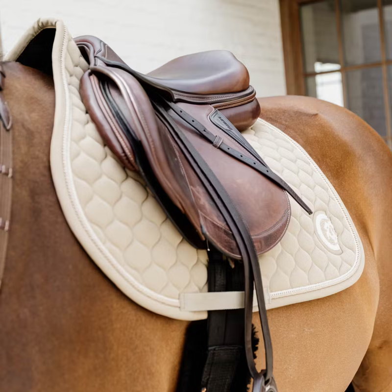 Kentucky Onion Quilt 3D Logo Jumping Saddlepad Full - Beige-1