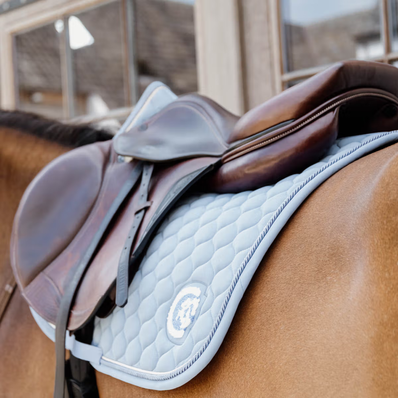 Kentucky Onion Quilt 3D Logo Jumping Saddlepad Full - Light Blue-1