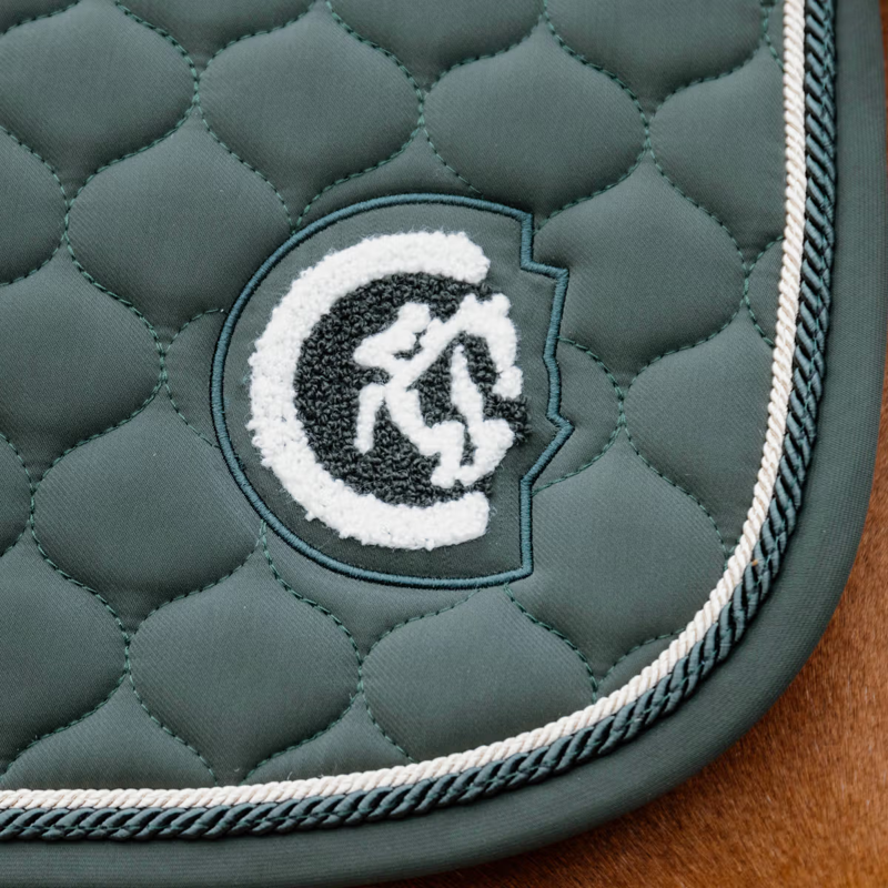 Kentucky Onion Quilt 3D Logo Jumping Saddlepad Full - Pine Green-1