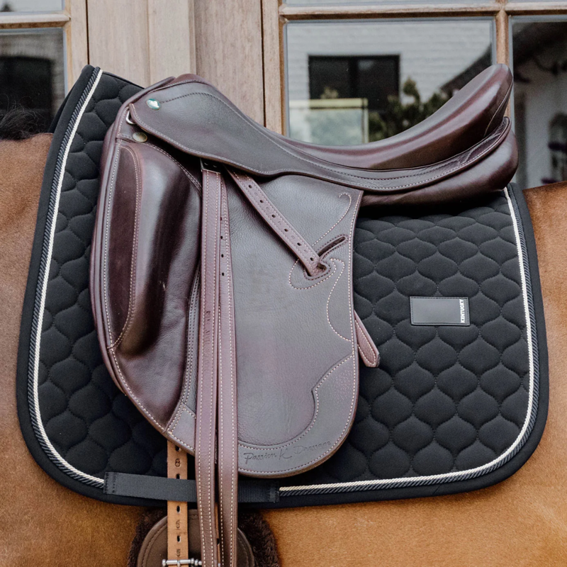 Kentucky Onion Quilt Rubber Logo Dressage Saddlepad Full - Black