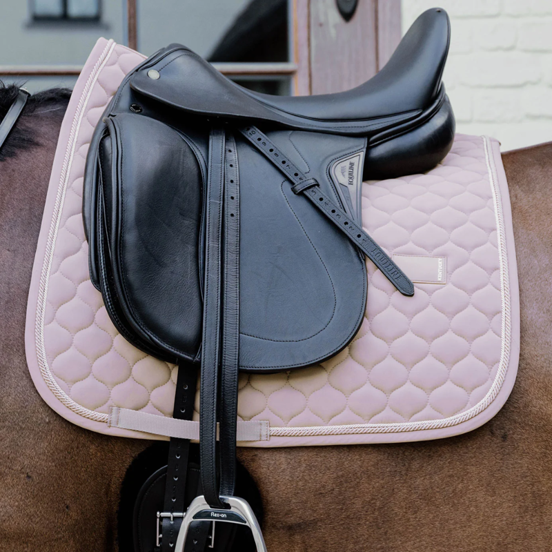 Kentucky Onion Quilt Rubber Logo Dressage Saddlepad Full - Old Rose