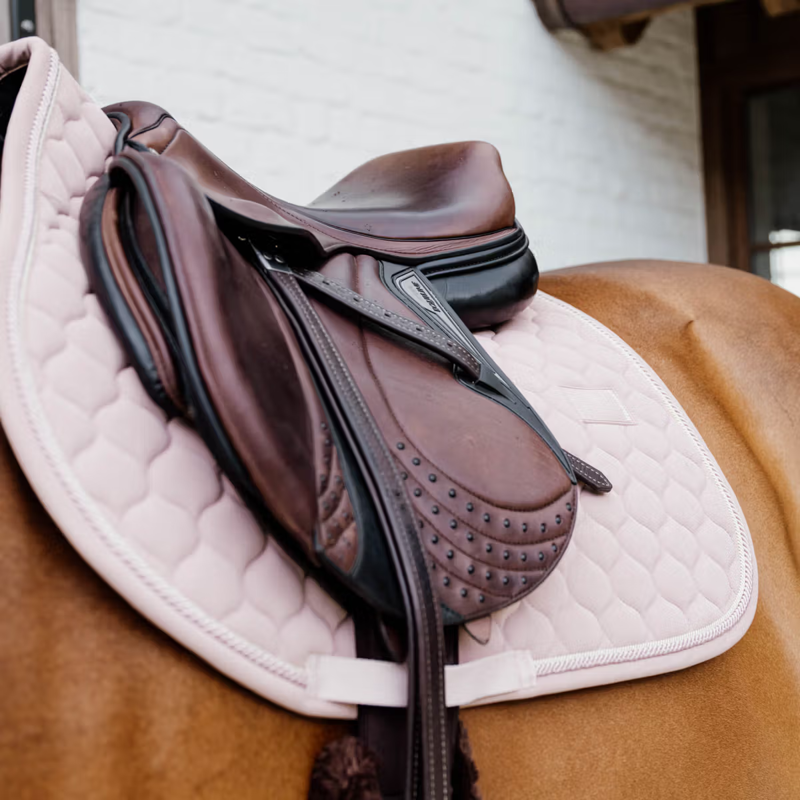 Kentucky Onion Quilt Rubber Logo Jumping Saddlepad Full - Old Rose-1