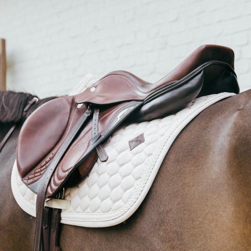 Kentucky Show Jumping Saddlepad with Plaited Cord Full - Beige-1