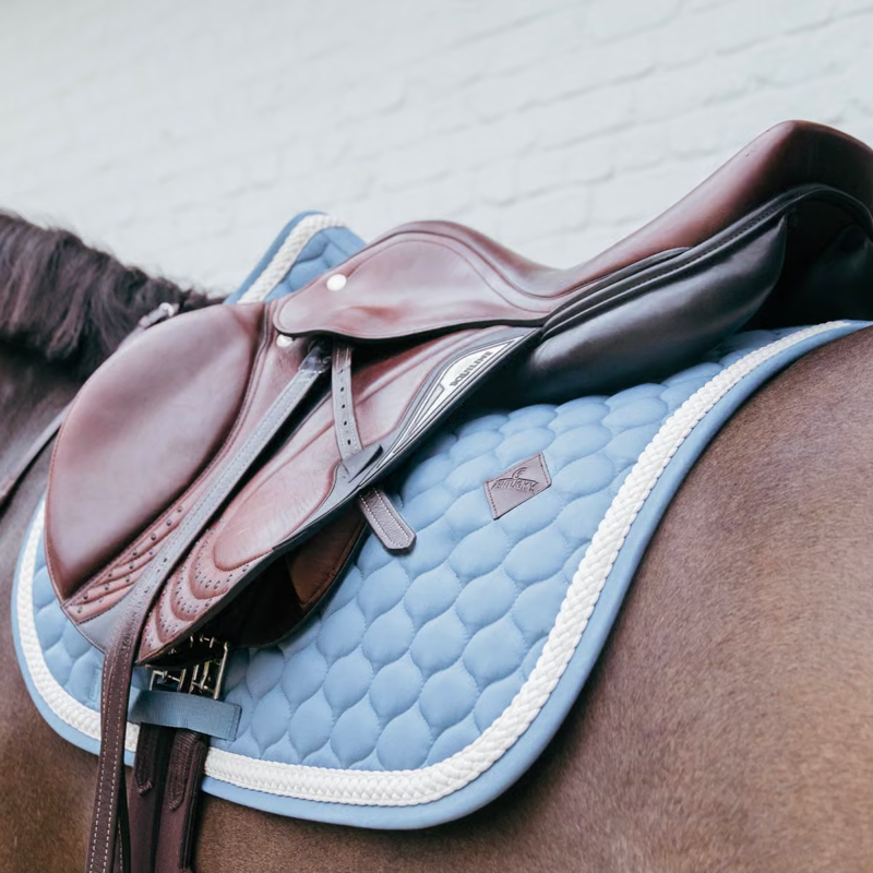 Kentucky Show Jumping Saddlepad with Plaited Cord Full - Light Blue-1