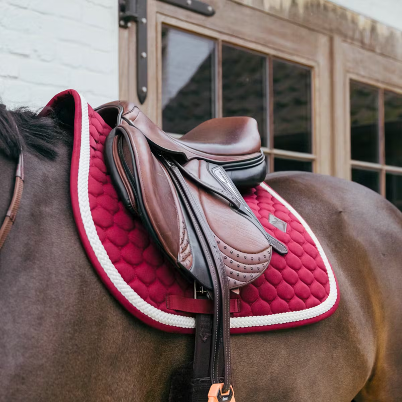 Kentucky Show Jumping Saddlepad with Plaited Cord Full - Bordeaux-1