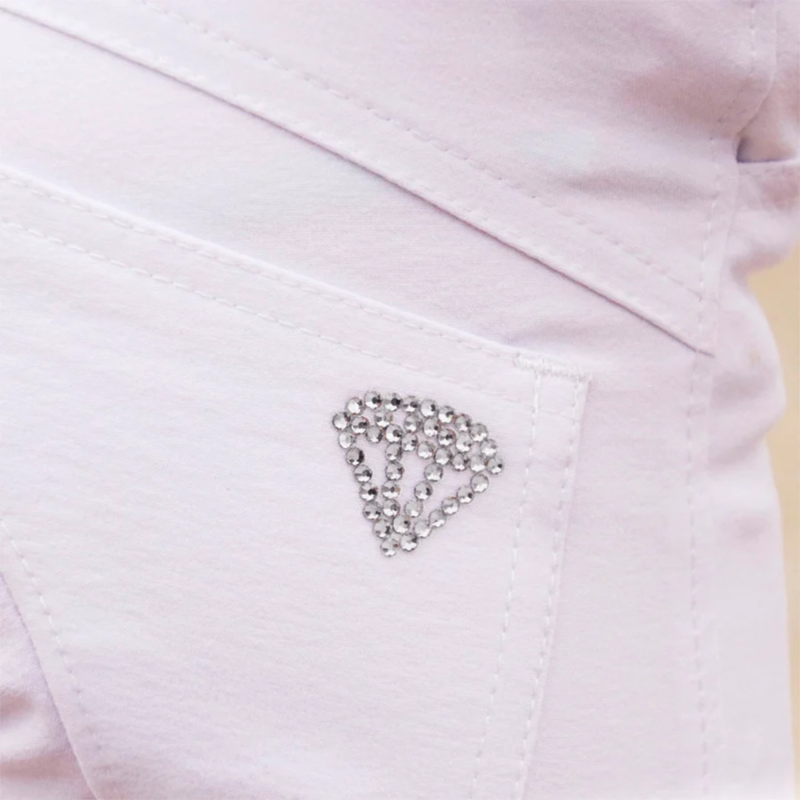 Hy Equestrian Cadiz Mizs Competition Breeches - White/Silver-2