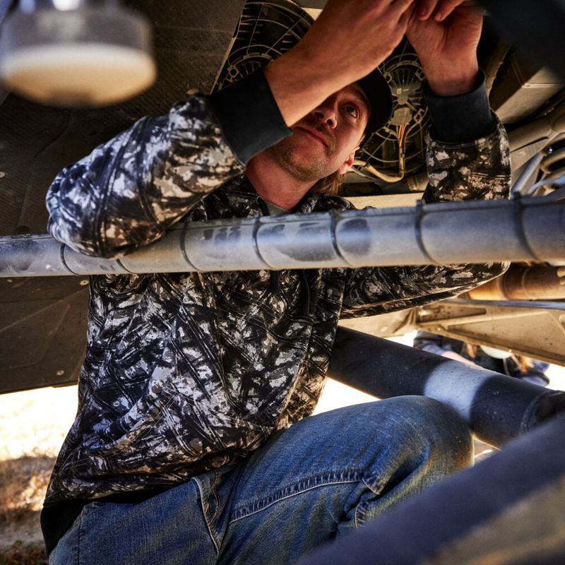Ariat Men's Rebar Workman Graphic Hoodie - Camo/Grey-6
