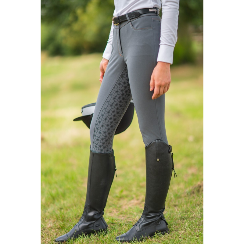 Hy Equestrian Merlewood Ladies Breeches - Grey-1