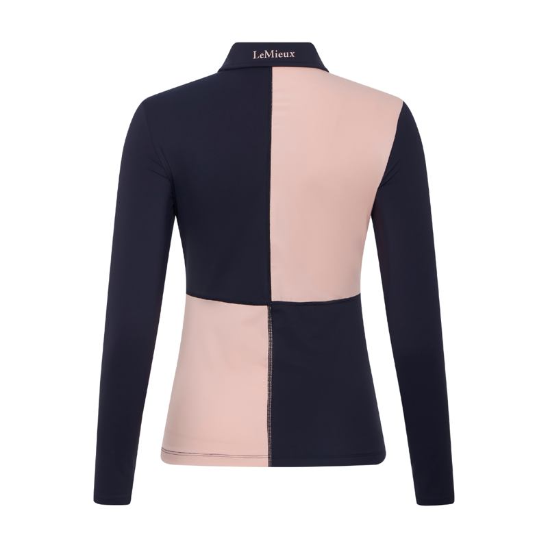 LeMieux Harlequin Rugby Shirt Base Layer - Petal/Navy-1