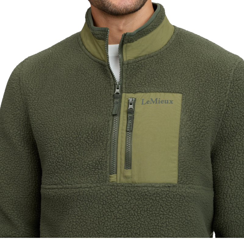 LeMieux Men's Borg Half Zip Sweat - Olive-3