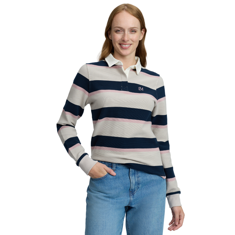 LeMieux Sloane Stripe Rugby Shirt - Stone-1