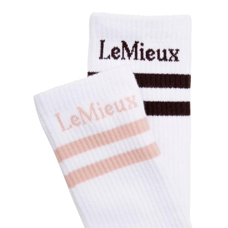 LeMieux Tall Crew Socks 2 Pack - White-1