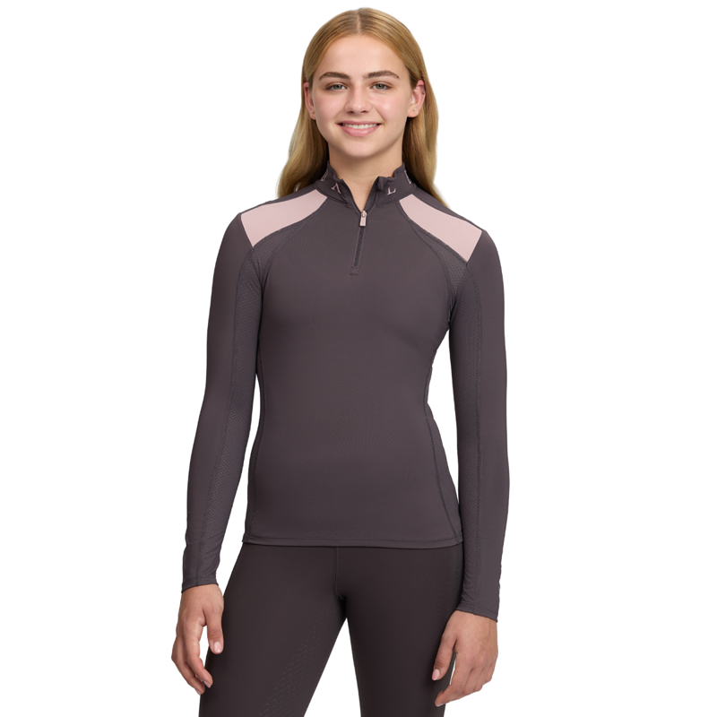LeMieux Young Rider Mia Mesh Base Layer - Cocoa-2