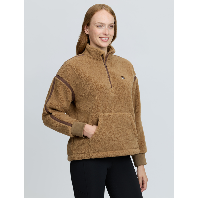 LeMieux Avery Teddy Quarter Zip Fleece - Caramel-1