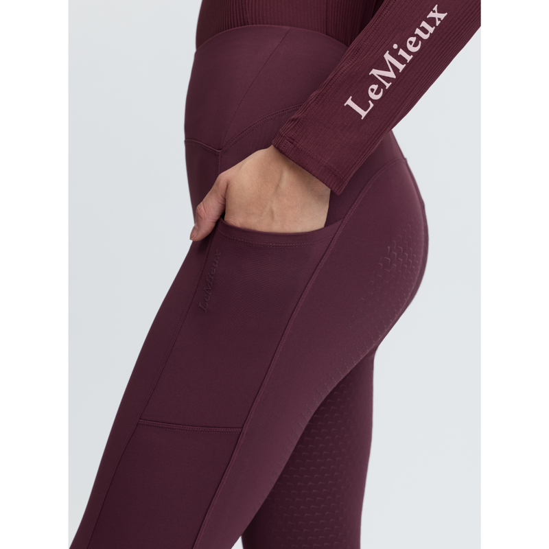 LeMieux Natalie Brushed Pull On Riding Tight - Bramble-3