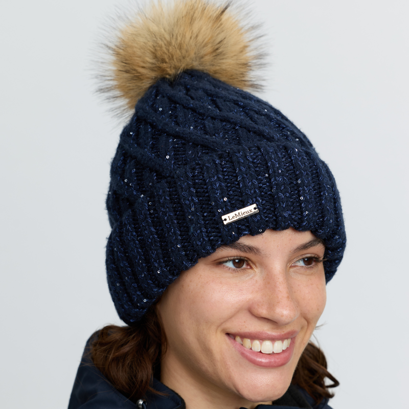 LeMieux Bernie Sequin Beanie - Navy-1