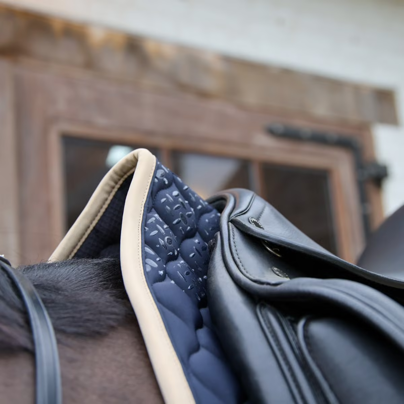 Kentucky Softshell Onion Quilt Dressage Saddlepad - Navy/Beige-1