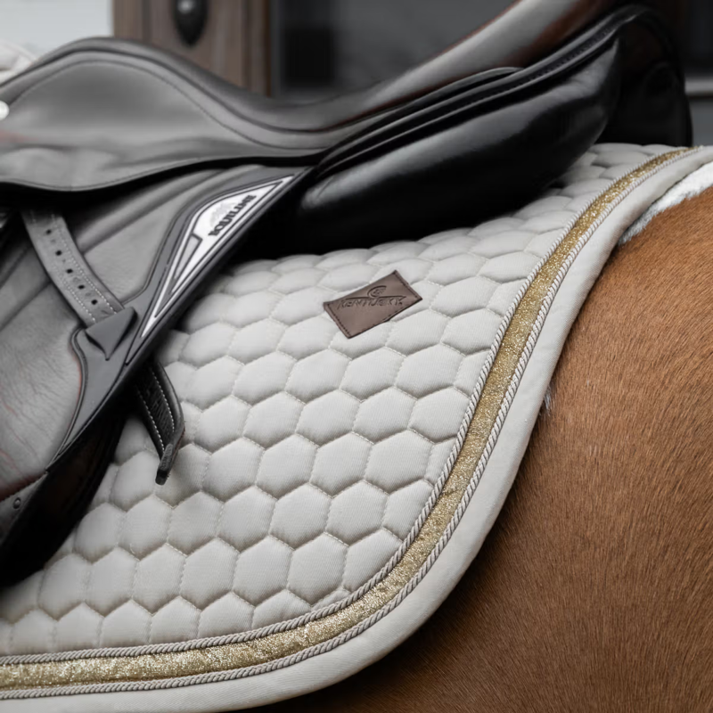Kentucky Glitter Band Jumping Saddlepad - Beige-1