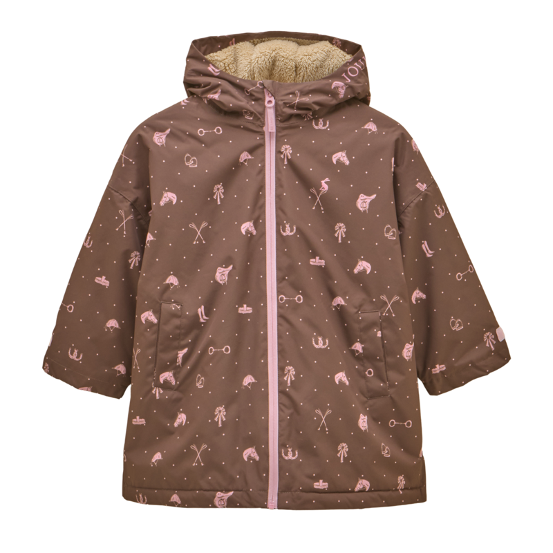 Joules Girls' Coverall Waterproof Coat - Chocolate Brown