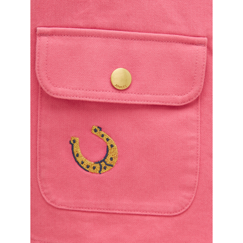 Joules Girls' Langley Embroidered Item Jacket - Pink-2