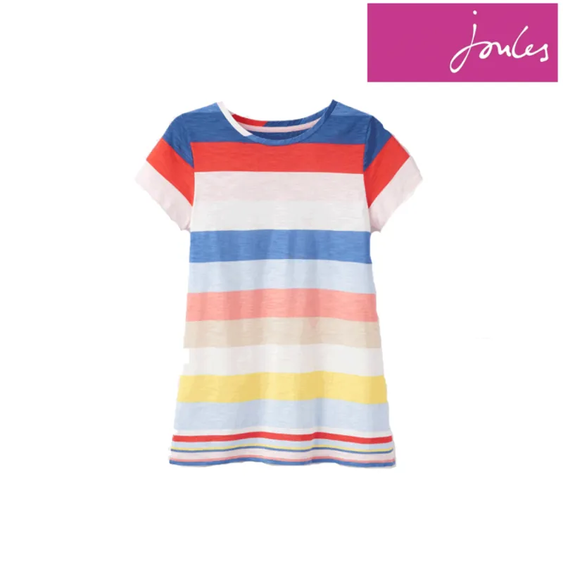 Joules Nessa Stripe Lightweight Jersey T-Shirt - Blue Multi Stripe