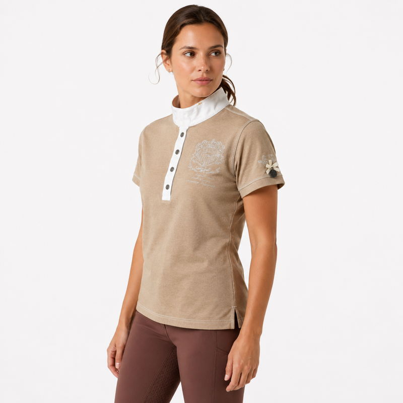 HV Polo Ladies Garuda Competition Shirt - Taupe Melange-2