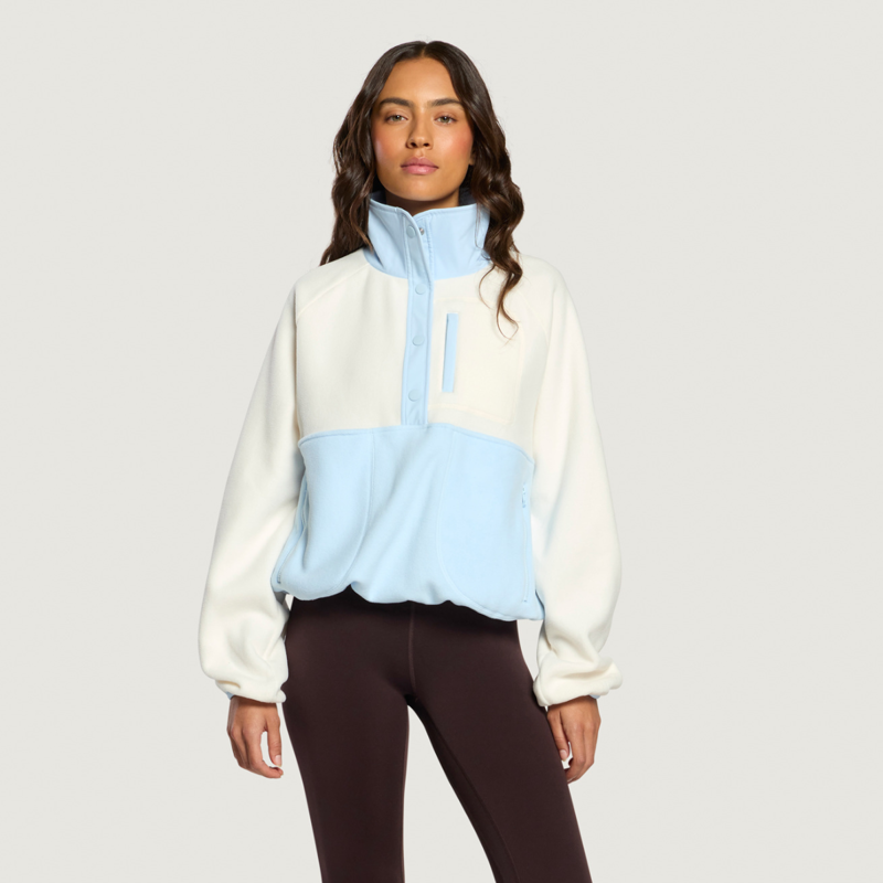 Gym + Coffee Women's Snap Polar Fleece - Glacial Blue-6