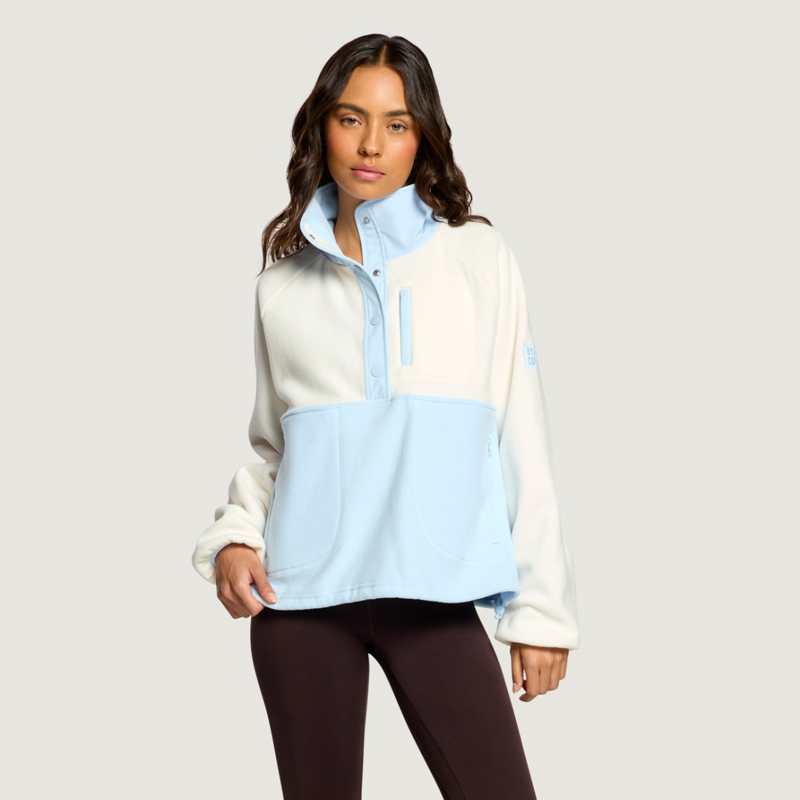 Gym + Coffee Women's Snap Polar Fleece - Glacial Blue-8