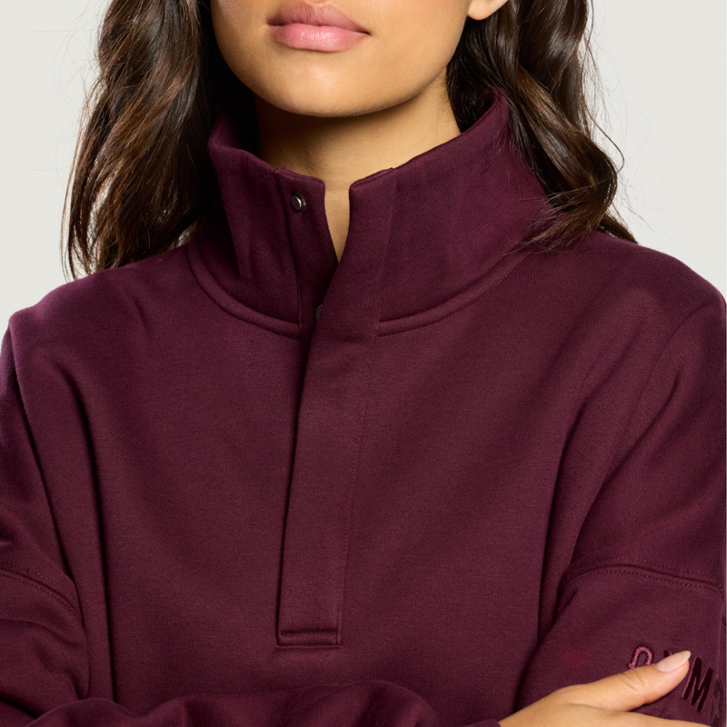 Gym + Coffee Women's Snap Collar Sierra Sweatshirt - Cherry Crush-7