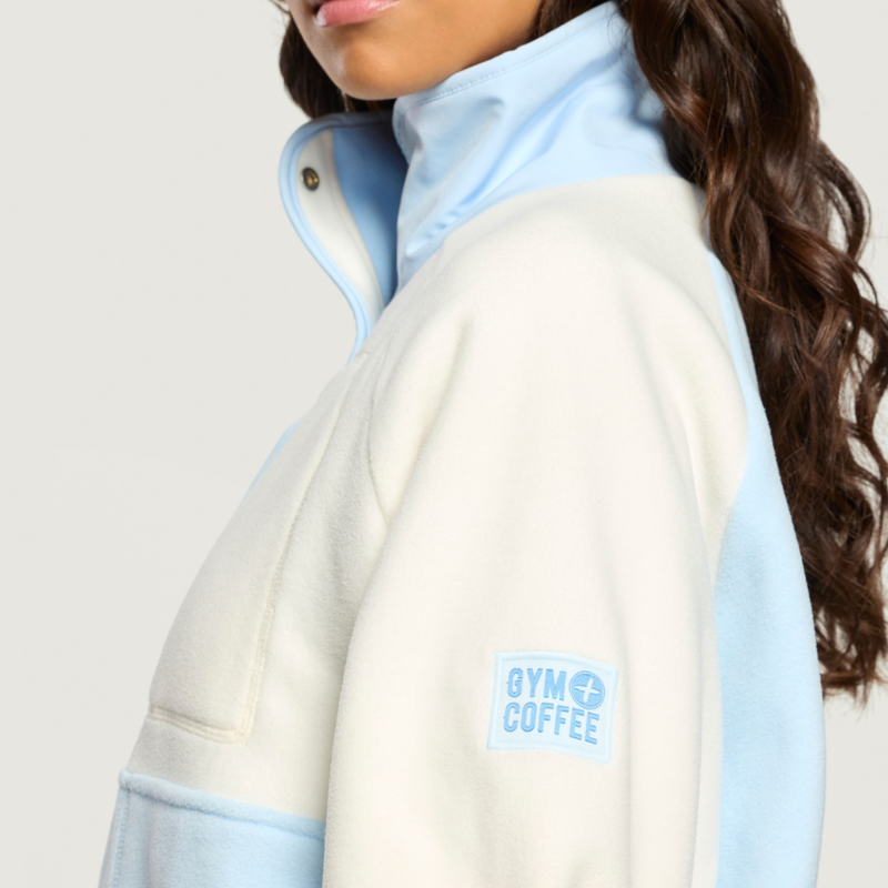 Gym + Coffee Women's Snap Polar Fleece - Glacial Blue-9