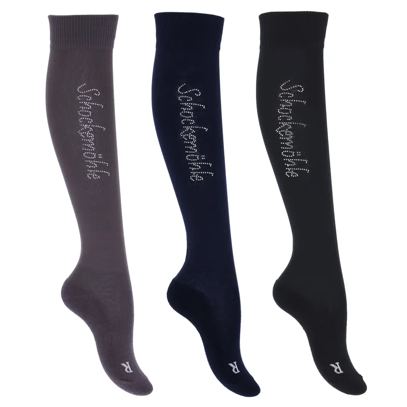 Schockemohle Ladies Glamour Functional Socks - Dusty Chocolate-2
