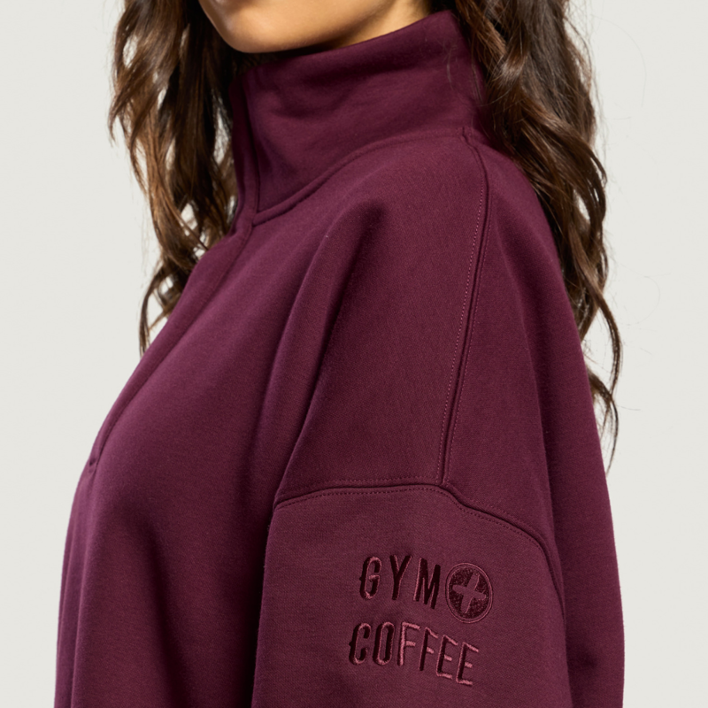 Gym + Coffee Women's Snap Collar Sierra Sweatshirt - Cherry Crush-10