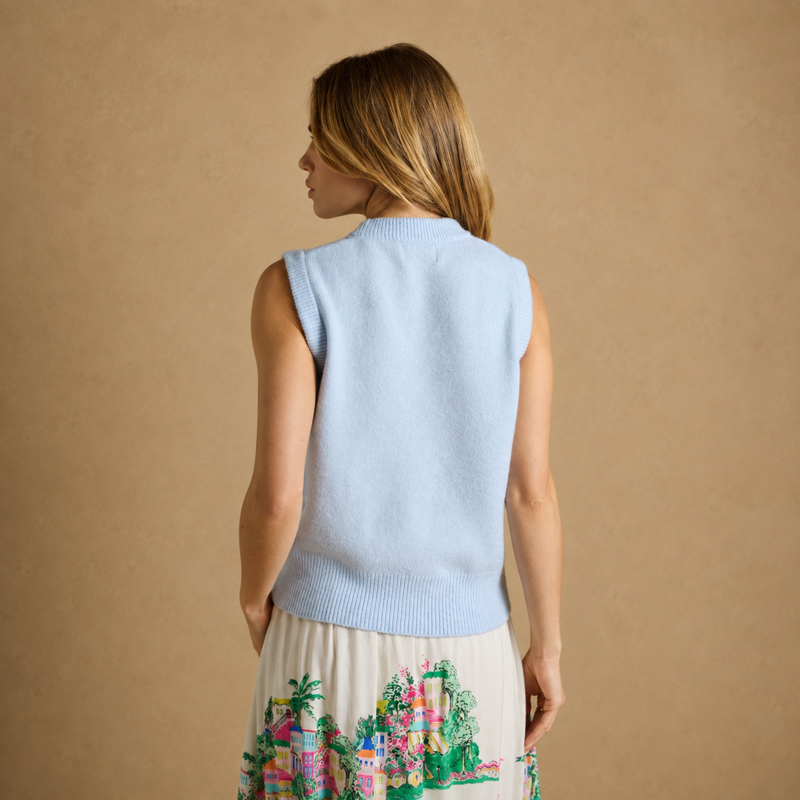 Joules Ladies Holly Knitted Vest - Pale Blue-1
