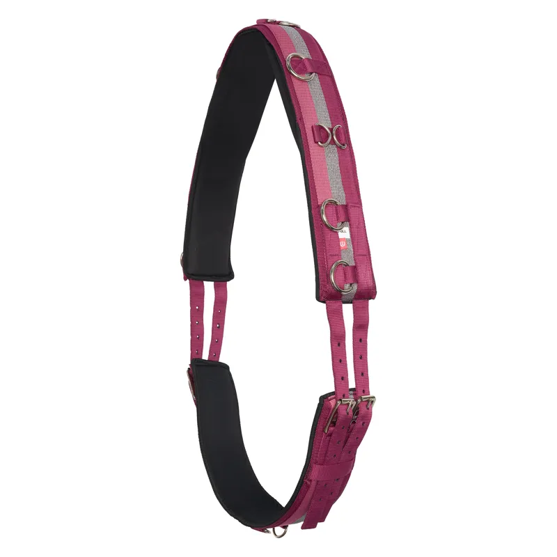 Imperial Riding Deluxe Lunging Girth - Rose/Bordeaux/Silver