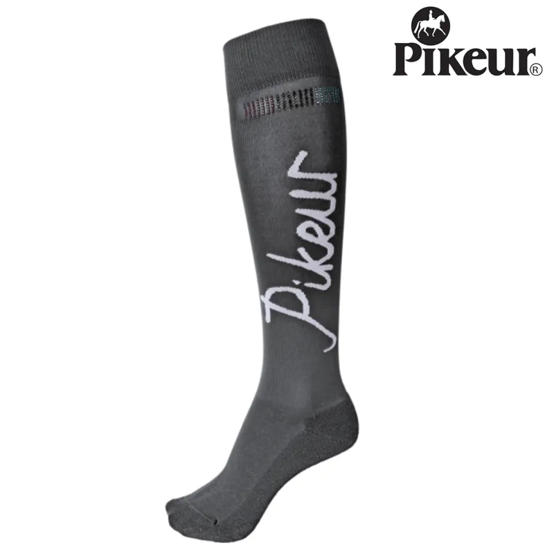 Pikeur Strass Flag Socks - Grey