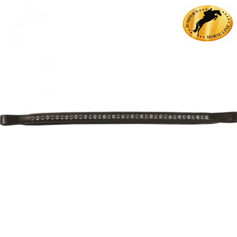 JHL Baby Blue and Black Diamante Padded BrowBand - Brown