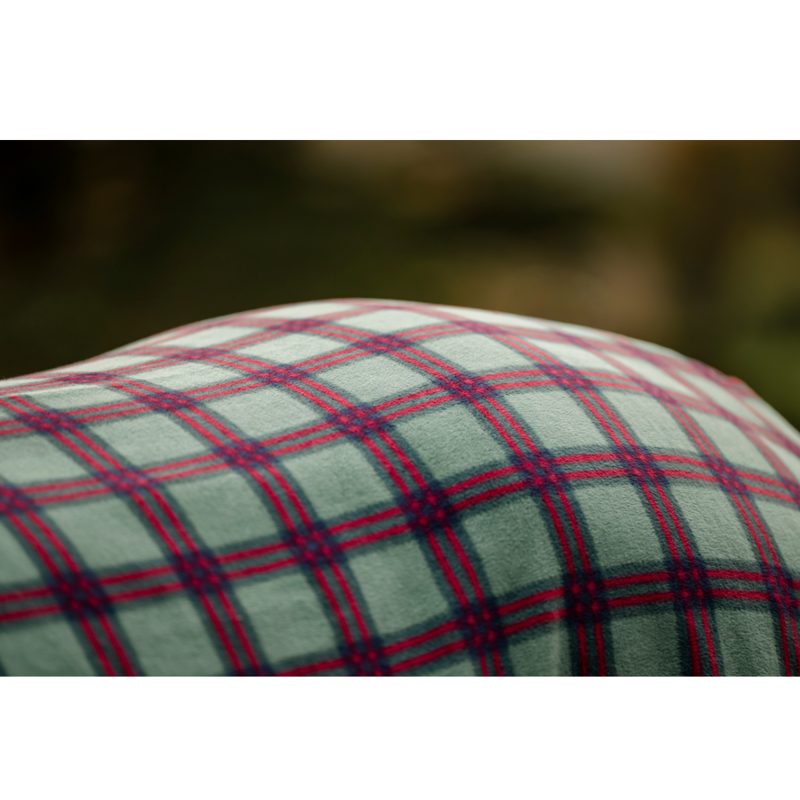 Horseware Rhino Fleece Cooler - Holiday Collection - Green Check/Navy/Red-2